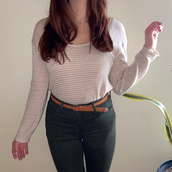 Nollie Tan and White Striped Sweater - Picture 1 of 5